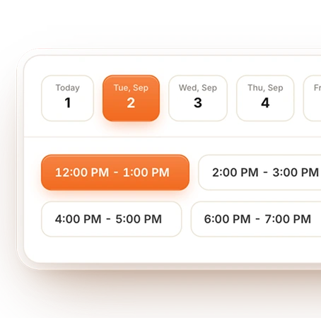 Website job booking calendar for roofing customers